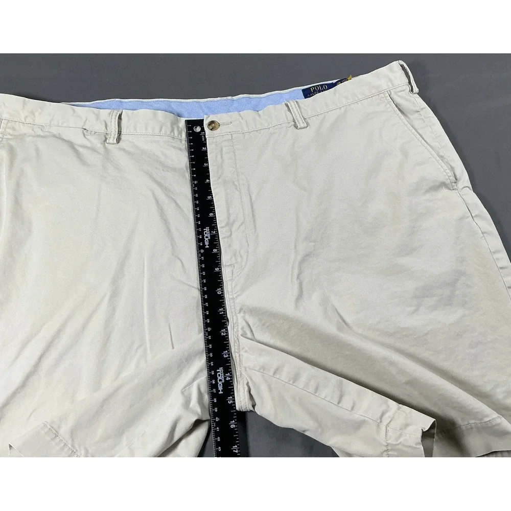 Polo Ralph Lauren Mens 48 Big Khaki Tan Stretch Classic Chino Shorts 9.5 Inseam